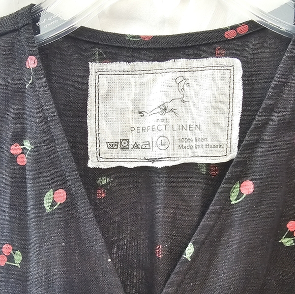 NotPerfectLinen - Jumpsuit In Cherry Print - Picture 2 of 6